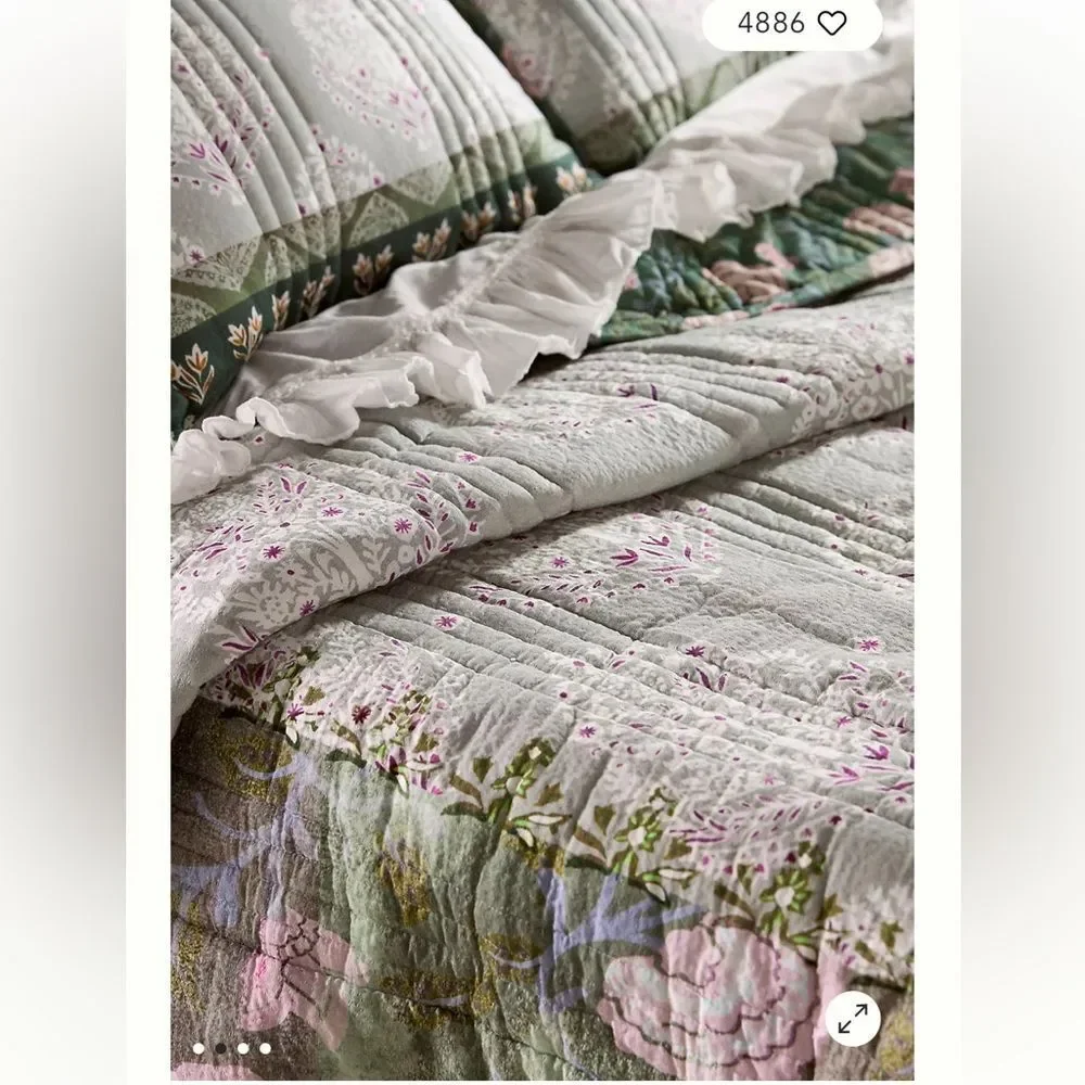 Anthropologie The Printed Textured Cotton Quilt Collection